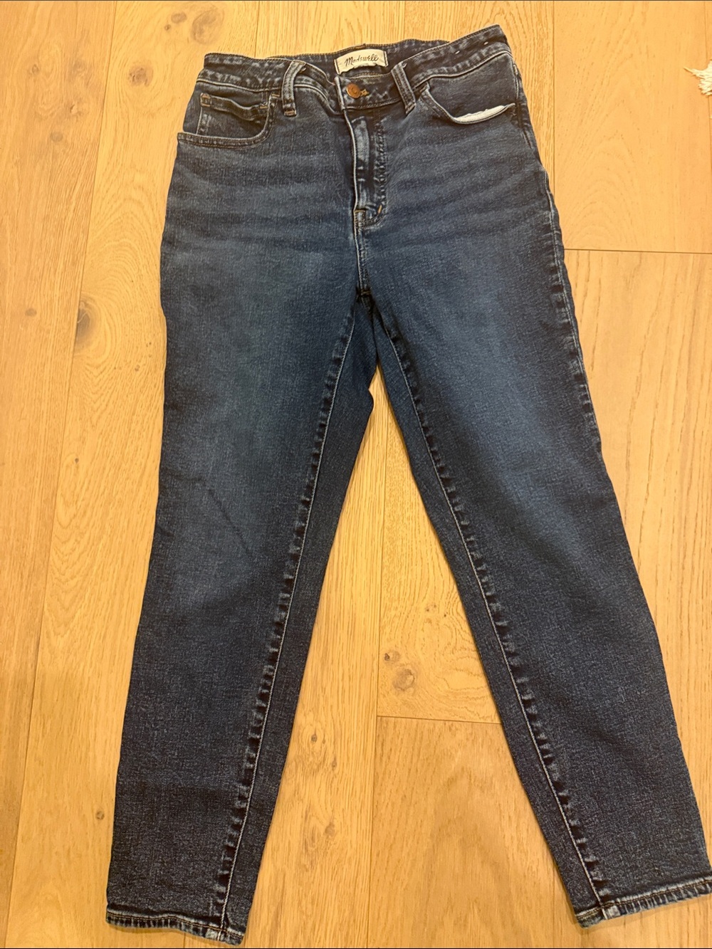 Madewell High-Rise Slim Tapered Jeans — Dark Indigo Wash